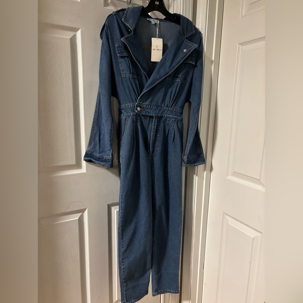 MaCherie Blue Denim Stylish Vintage Style 80’s Boho Style Jumpsuit - Picture 14 of 14